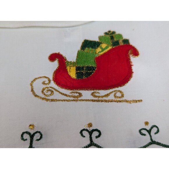 VTG LILLIAN VERNON Appliqued Christmas Guest Tea Towels Napkins SET OF 4 Cotton - Picture 3 of 10